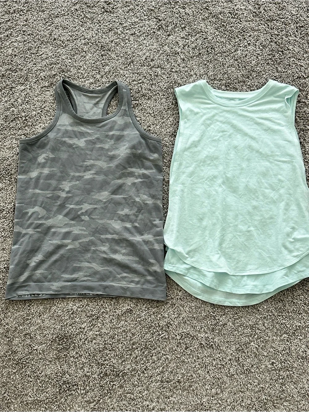 Athleta Girl Tank Bundle, Size L/12 — Camo & Mint